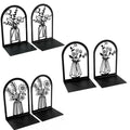 Vase Book Ends, Bookends - Metal Book Ends for Shelves, Non-Skid Bookends Decorative Unique for Heavy Books, Heavy Duty Book Holder for Home Office (3PC Style B)