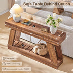 OKD 60" Farmhouse Entryway Table with Drawer, Narrow Long Console Table for Entryway, Console Tables with Storage(Reclaimed Barnwood) - color: Reclaimed Barnwood