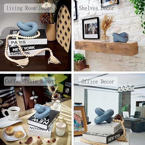 Wood Knot Decor Chain Link - Coffee Table Shelf Office Entryway Decorative Object Wooden Knot Sculpture Rustic Accents Modern Boho Celtic Home Living Room Farmhouse