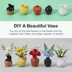 5 Pcs Cute Fridge Magnets, Mini Vase Magnets for Fridge Tiny Vase Fridge Magnets for Refrigerator Fridge Locker Decoration Kitchen Office Accessories (Without Flower)