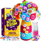 Dan&Darci Light Up Button Flower Craft Kit - Crafts for Kids Ages 4-8 - Arts & Crafts Gift for Girls - Activities for Kid Age 6-8 Girls - 5 Year Old Girl Gift Toys - Birthday Gifts for 5 6 7 8 Years