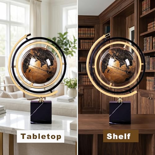 Modern Marble Sculpture, Abstract Art Inspired Tabletop Statue Decor - Minimalist Sculpture Home Decor for Living Room Shelf Desk Office - Unique Housewarming Gift, Black Solid Marble Base