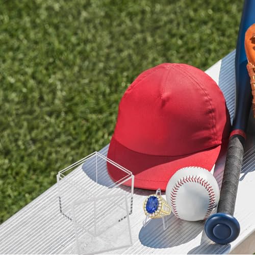 6 Pack Championship Ring Display Case Clear Acrylic Display Case Mini Baseball Softball Ring Holder Single Ring Display Box Stand 1 Slot Ring Hole Storage Box Gift for Sports Fans, 2.16 Inch - size: 6 Pack