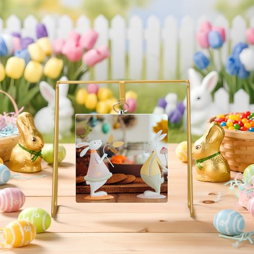 Gallery Art Stand for Round Top Black Metal Display Stand 9 Inch Mini Gallery Art and Charm Decoration for Holiday Party Decor Supply Gift (Gold) - color: Gold