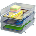 Simple Houseware Stackable Desk File Document Letter Tray Organizer, 3 Packs, Silver - color: Silver, size: Standard Entry