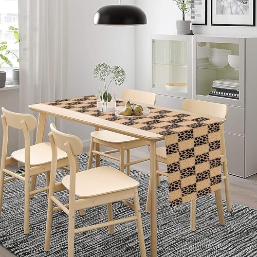 Animal Pattern Splicing Table Runner Natural Wild Artistic Sense Tablerunner for Kitchen Cafe Dining End Table Sofa Holiday Wedding Home Decor 13x36in - color: Fur-1, size: 13x36in