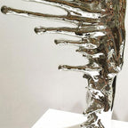 Statue Decorations Creative Abstract Character Sculpture Ornament Inspirational Entrance Room Luxury Desktop Decorations Furnishings Home Decor Object(Silver)