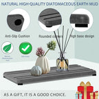 2PCS Water Absorbing Stone Tray, Quick Drying Diatomite Stone Sink Tray, Water Absorbent Diatomite Coasters for Kitchen Sink, Bathroom Counter Hand Soap Dish Toothbrush Holders - color: 2pcs 21×10cm Dark Gray Stripe