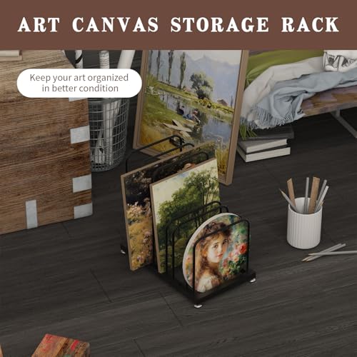 Art Storage Rack,Countertop Art Rack,Metal Canvas Storage Rack, Artist Storage & Drying for Canvas Frame Drawing Board,Prints, Panels, Paintings Display