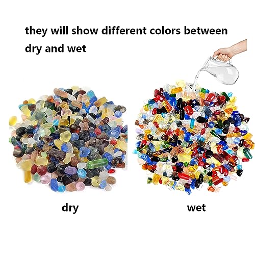 HappyFiller Matted Colored Sea Glass for Crafts,1.4 LB,Tumbled Stones Aquarium Rocks Vase Fillers Beach Theme Decor, Fire Pit,Tabletop Fountain,Garden Landscaping Crushed Glass,Soil Cover,10+ Colors
