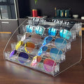 MineSign Sunglasses Organizer Clear Eyeglasses Display Case Sticker Display Tray Box For Glasses Tabletop Holder Stand (5 layer) - style: 5t