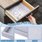 Quelay Stackable Jewelry Tray Jewelry Organizer Tray Showcase Display Empty Plate Bracelet Ring Earring Organizer - color: Grey