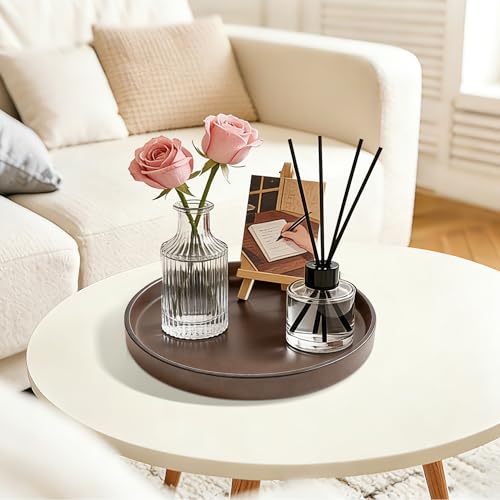 1 Pack 10" Bathroom and Vanity Tray, ABS Bathroom Counter Organizer, Coffee Table Decor for Perfume, Candles, Keys &More. Kitchen Countertop Organizer, Decorative Tray Soap Holder, Brown - color: Brown, size: 10"