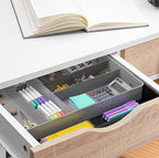 Simple Houseware Expandable Kitchen Drawer Flatware Organizer, Black/Gray - color: Black/Gray