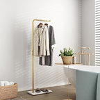 Metal Gold Coat Racks, Standing Coat Rack with Heavy Base, Modern Coat Tree with Crossbar and 3 Hooks, Entryway Coat Racks for Handbags, Clothing.(59inch) - size: 59in-std