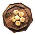 Set of 2 Acacia Wooden Trays Serving Platters Round Square Veggie Serving Tray Decor Bread Charcuterie Board Fruit Hosting Essentials Cheese Platter Vegetable Food Dish Charger Plate Charcuterie Board - size: 8-10 Inch (Pack of 2)