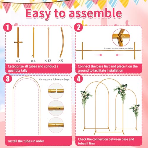 2 Pack Arch Backdrop Stand (7.2FT/6FT), Balloon Arch Stand, Metal Background Arch Stand, Backdrop Arch Frame, Wedding Arch for Backdrop - size: 7.2 FT and 6 FT (2 Pack)