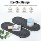 2PCS Water Absorbing Stone Tray, Fast Drying Diatomite Stone Sink Tray, Water Absorbent Diatomite Coasters, Stones Soap Trays for Kitchen Sink, Bathroom Counter Hand Soap Dish Toothbrush Holders - color: 2pcs 21×10cm Dark Gray Oval