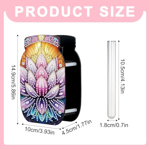 5D Diamond Painting Kit Vase, DIY Lotus Flower Diamond Art for Adult Beginners Acrylic Special Shaped Double-Sided Vase Handmade Crafts, Suitable for Home Living Room Desktop Decoration - color: Lotus Flower