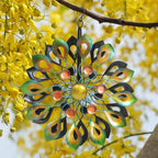 63 Inch Kinetic Wind Spinners with Stake, Metal Windmill Garden Decorations, 360 Swivel Peacock Outdoor Wind Sculpture, Dual Direction Wind Catcher for Yard Art, Lawn Decor, Idea Gifts - size: Medium