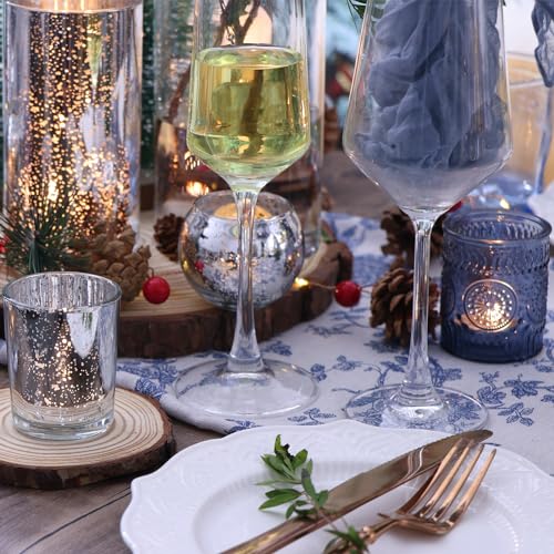 DEVI 48PCS Assorted Votive Candle Holders, Mercury Glass Candle Holder for Party,Wedding Centerpieces for Tables,Birthday Table Decor - color: Silver