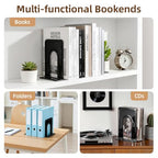 Happyhapi 14 Pair Book Ends for Shelves, 28 Pcs Metal Bookends Book Holder for Shelf, Heavy Book Stopper for Desk, Simple Library Office Home Bookend, 4.9 x 5.7 x 6.5 in, Black