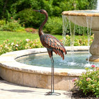 chisheen Outdoor Garden Crane Statues and Sculptures Metal Yard Art Statue for Garden Decoration Large Size - size: L-1PC