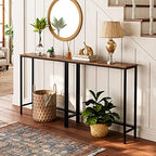 HOOBRO Narrow Console Table, 29.5" Small Entryway Table, Thin Sofa Side Display Table, for Hallway, Bedroom, Living Room, Foyer, Rustic Brown and Black BF75XG01 - color: Rustic Brown + Black