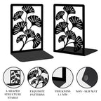 Decorative Bookends, 2 Pcs Ginkgo Leaf Desk Bookends Sturdy Metal Book Organizers for Home Office and Study Room - style: Ginkgo Leaf