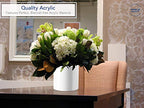 Royal Imports Flower Acrylic Vases Cylinders - Decorative Centerpiece Display for Home or Wedding - Non Breakable Plastic, 5" - White - size: 5"x5"