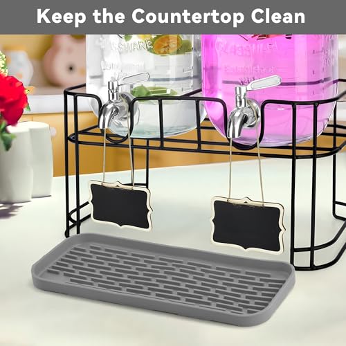 Drip Tray for Drink Dispenser, 1 Pack Gray Reusable Drip Pan for DD&HAPP Glass Drink Dispenser - color: Gray 1 Pack