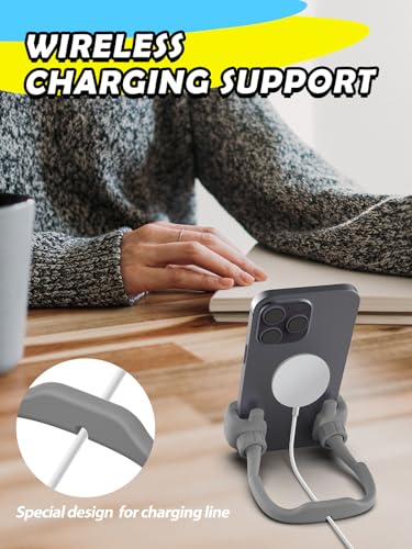 Stocking Stuffers for Teens Boys Girls Cell Phone Stand: Upgrade Adjustable Thumbs Up Lazy Phone Holder for Desk Fun Birthday Gifts for Grandma Adults Husband from Wife (Grey, 1) - color: Grey