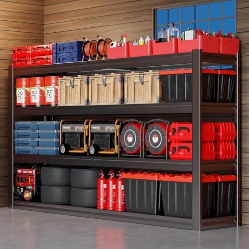 70" W Garage Shelving Heavy Duty, 4 Tier Garage Shelves, 69" H Adjustable Storage Shelving Unit, Commercial Metal Shelves for Warehouse, Basement - size: 70"Wx24Dx69"H | 4 Tier