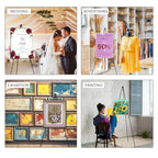 AROIC 63 "Easel Stand for Display, 6 Pack Portable Foldable Metal Easel, Easels for Signs Wedding Logos,Arts, Painting,Adjustable Floor Easels with 6 Storage Bag - style: 6P