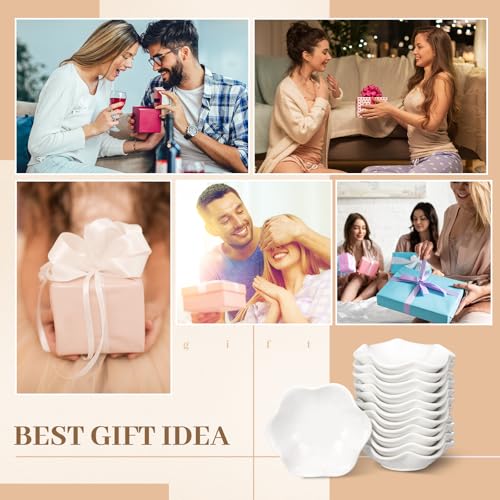 Shappy 12 Pcs Ceramic Jewelry Tray 4.5 in Ring Dish Bulk Decorative Trinket Dish for Bridal Christmas Birthdays Gifts - style: Flower