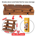 Manspdier Wooden Display Stand Wood Cupcake Stands Tool Free, Rustic Risers for Display Ideal Craft Funko Pop Shelves Table Display Stand for Vendors Wood Riser
