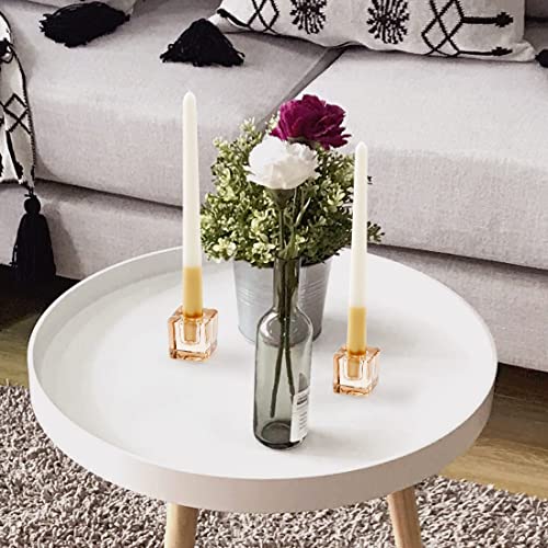 6PCS Amber Square Glass Taper Candle Holders for Table Centerpiece. Decorative Crystal Candle Stick Holder Sets. Candle Stand for Wedding, Dinning, Party. - color: Amber 6pcs