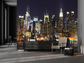 Manhattan Night View Wall Mural, 182" x 122" (8 Panels, Non-Self-Adhesive, Silk Material, Urban Theme) - color: Murals-03, size: 182" x 122"