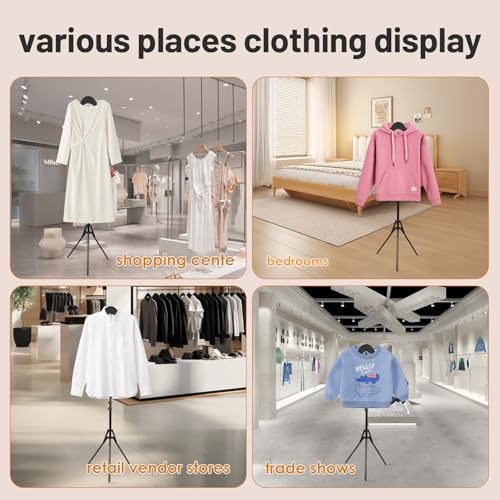 Adjustable Shirt Display Stand 32-63 Inch, Foldable Clothing Display Stand for Retail Vendors, T Shirt Mannequin Torso, Steamer Rack Stand for Dress Clothes Garment - size: 1 PACK