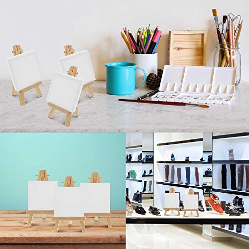 U.S. Art Supply 5" Mini Easel (12 Pack) - Natural Wooden A-Frame Tabletop Display Stand, Mini Easel Stand - Small Easels for Display, Small Canvases, Crafts, Business Cards, Signs, Photos, Gifts