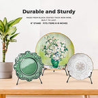 Mocoosy 4 Pack Improved Anti-Slip Plate Stands for Display, 6 Inch Plate Holder Display Stand, Picture Frame Holder Stand, Black Iron Easel Stands for Photo, Decorative Plate and Tabletop Arts - size: 6 Inch