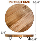 TOPZEA Decorative Round Wood Riser for Display, 10 inch Acacia Wood Pedestal Stand Farmhouse Kitchen Decor Tray Coffee Table Bathroom Counter Organizer for Plant Pot, Perfume, Cake, Lamp