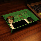 Valet Organizer - Catchall Tray for Jewelry, Wallets, Watches, Keys, Coins, Phones, Glasses - Perfect for Nightstand, Desk, Entryway - color: Green