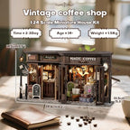 Fsolis DIY Miniature Dollhouse Kit for Adults - Tiny House Mini Scene 3D Puzzles Gifts for Women Teenagers Craft Lovers (Magic Coffee) - style: Magic Coffee
