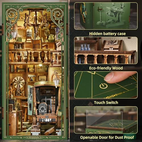 CCCDF Book Nook Kit - 3D Wooden Puzzles for Adults, DIY Scene Miniature Kit, Tiny House Booknook Craft Bookshelf Decor Mini Scale Model, Gifts for Puzzle Lovers (The Radium Lady) - style: The Radium Lady