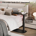 SANODESK Adjustable Overbed Bedside Table Pneumatic Adjustable Height Laptop Computer Standing Desk Cart with Tray, Hospital and Home Use(23.6" W x 13.8" D,Black) - color: Black, size: Xsmall