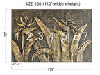 Cliouar-Golden Bird of Paradise Sculpture 3D Three-Dimensional Wallpaper Mural 158" x 110" (Not Self-Adhesive) - color: Murals-27, size: 158" x 110"