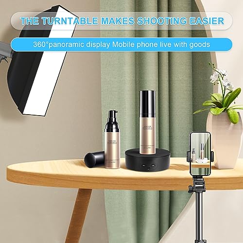 Motorized Rotating Display Stand, 5in/11lbs Load, 360° Rotating Platform for Jewelry Watch 3D Models Cake, Electric Spinning Display Stand for Live Show, Products Video shoot
