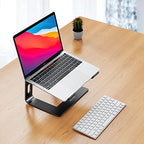 BESIGN LS03 Aluminum Laptop Stand, Ergonomic Detachable Computer Stand, Riser Holder Notebook Stand Compatible with Air, Pro, Dell, HP, Lenovo More 10-15.6" Laptops, Black - color: A-Black