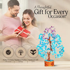 YATSKIA Turquoise and Amethyst Crystal Tree of Life - Gemstones and Crystals - Crystal Decor - Good Luck Gifts - color: Turquoise and Amethyst Silver Wire